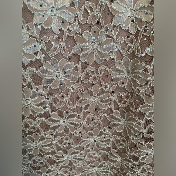 Connected Apparel Women’s Lace Sequined Floral Knee Length Sheath Dress Size 10 - Picture 6 of 7